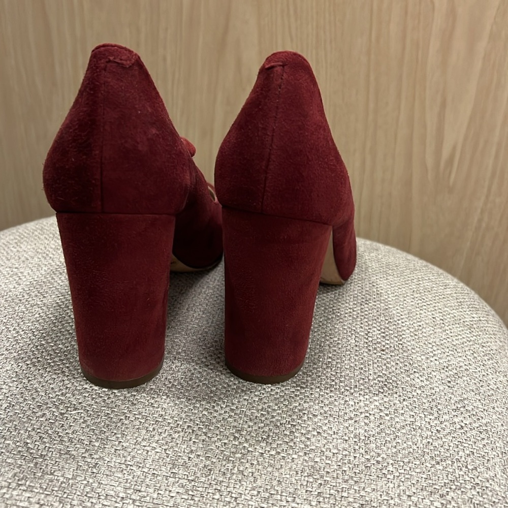 Louise et Cie burgundy/oxblood suede Mary Jane high heel block pumps size 9/39 - Picture 5 of 7